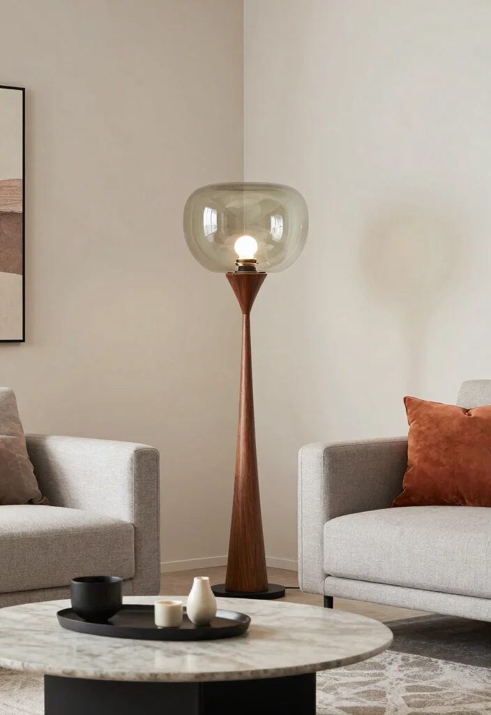 15 MCM Floor Lamp Ideas With Retro Style 61 15 MCM Floor Lamp Ideas With Retro Style - 11. Mixed Materials 1
