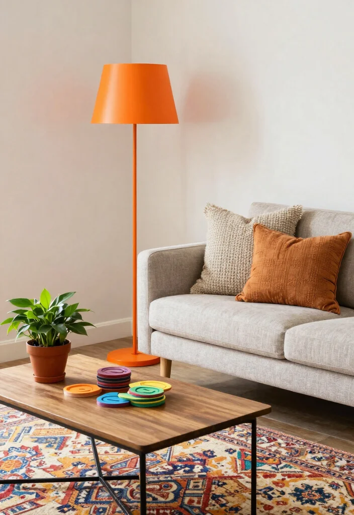 15 MCM Floor Lamp Ideas With Retro Style 24 15 MCM Floor Lamp Ideas With Retro Style - 4. Retro Color Pop 1