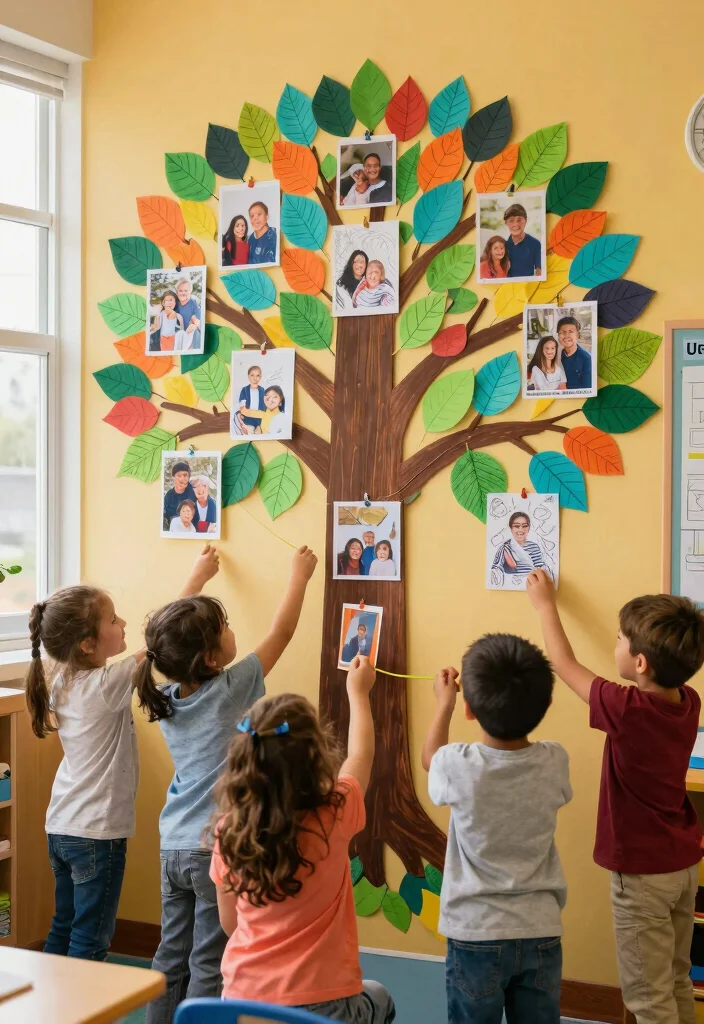 15 Preschool Families Unit Ideas That Feel Engaging 1 15 Preschool Families Unit Ideas That Feel Engaging - 1. Family Tree Wall of Fame 1