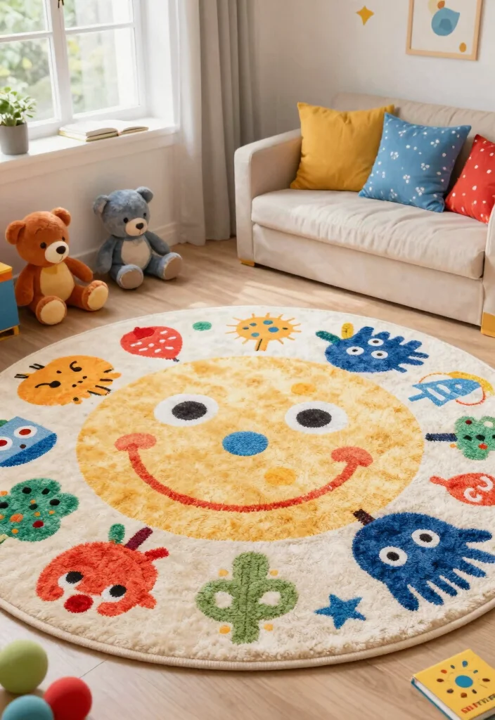 15 Round Boho Rug Ideas With Free Spirited Vibes - 3. Soft Cotton Round Rug 1