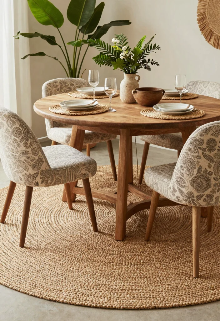 15 Round Boho Rug Ideas With Free Spirited Vibes - 4. Natural Fiber Round Rug 1