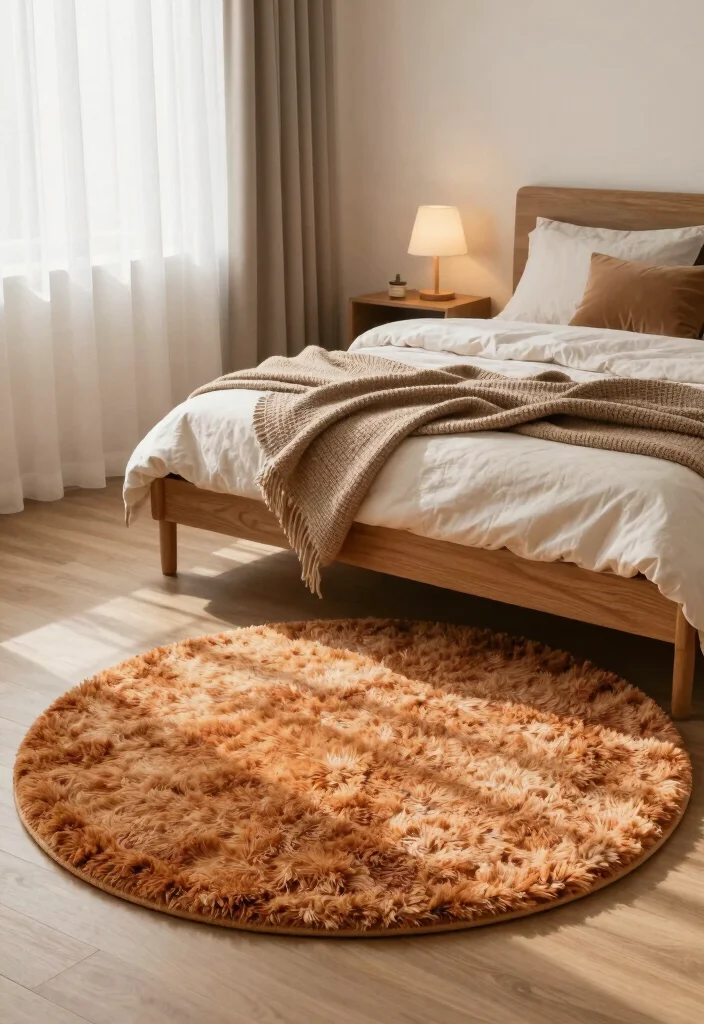 15 Round Boho Rug Ideas With Free Spirited Vibes - 7. Dyed Wool Round Rug 1