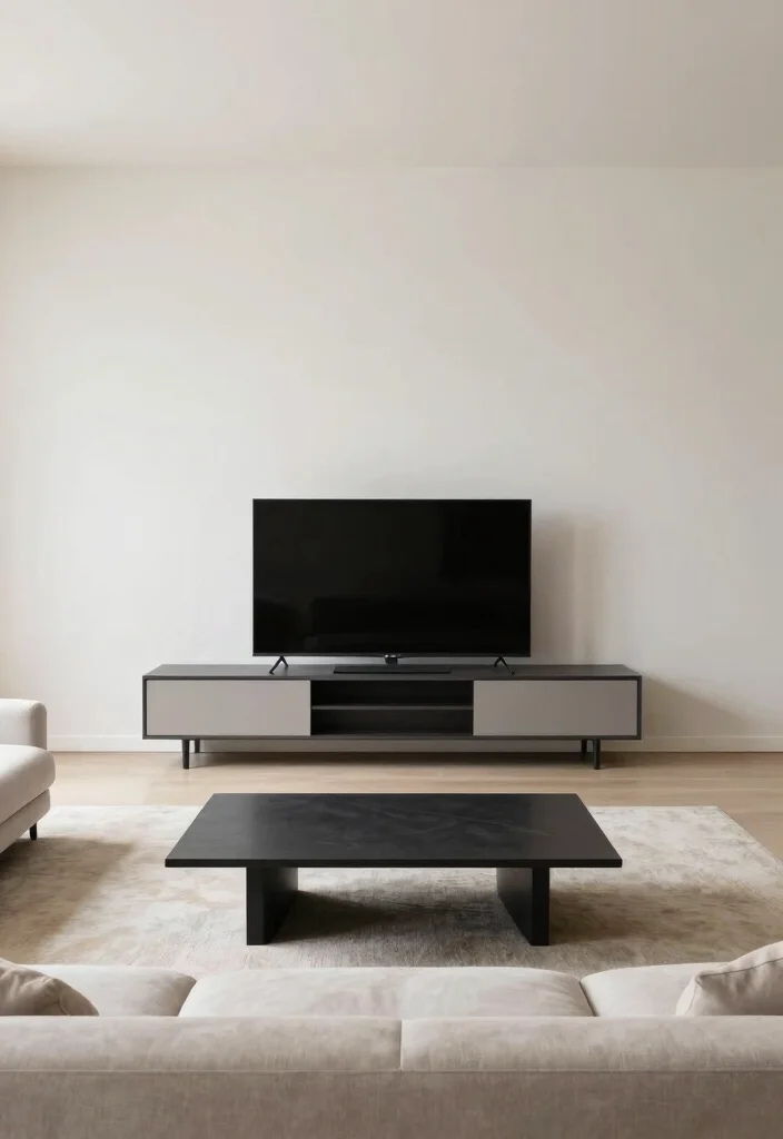 15 TV Unit Decoration Ideas That Elevate Your Space - 9. Low-profile Furniture Arrangement 1