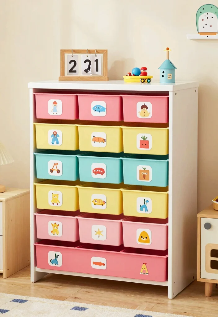 16 Bookshelf Toy Storage Ideas That Hide Clutter Stylishly 64 16 Bookshelf Toy Storage Ideas That Hide Clutter Stylishly - 14. Drawer Units with Toy Labels 1