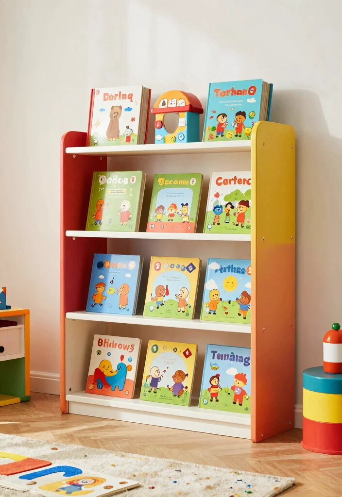 16 Bookshelf for Kids Room Ideas That Keep It Fun & Organized 42 16 Bookshelf for Kids Room Ideas That Keep It Fun & Organized - 12. Interactive Bookshelves with Games 1