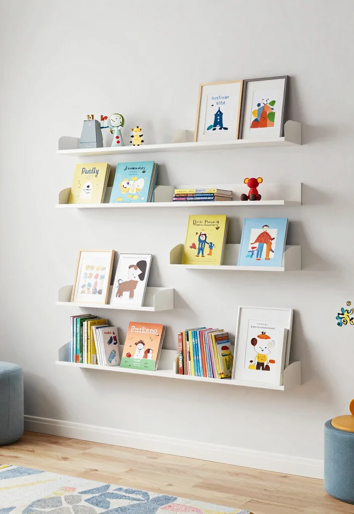 16 Bookshelf for Kids Room Ideas That Keep It Fun & Organized 12 16 Bookshelf for Kids Room Ideas That Keep It Fun & Organized - 2. Floating Shelves 1