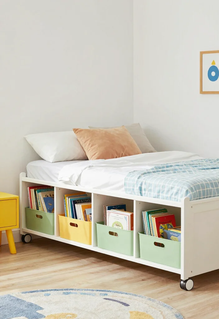 16 Bookshelf for Kids Room Ideas That Keep It Fun & Organized 16 16 Bookshelf for Kids Room Ideas That Keep It Fun & Organized - 6. Under-the-Bed Book Storage 1