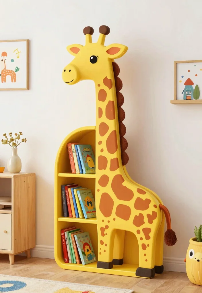 16 Bookshelf for Kids Room Ideas That Keep It Fun & Organized 29 16 Bookshelf for Kids Room Ideas That Keep It Fun & Organized - 9. Playful Animal-Shaped Bookshelves 1