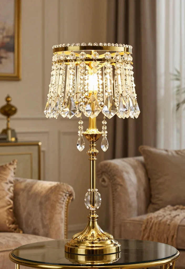 16 Brass Lamp Makeover Ideas That Feel Luxe 29 16 Brass Lamp Makeover Ideas That Feel Luxe - 9. Incorporate Crystal Accents 1