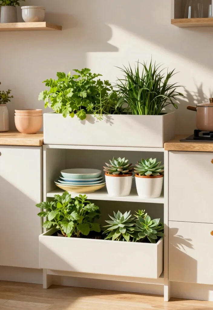 16 Crockery Unit Design 2026 Trending Ideas That Look Elegant - 3. Biophilic Design Incorporating Plants 1