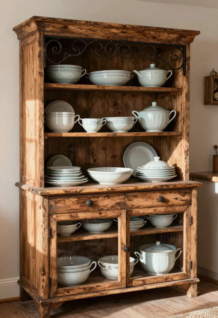 16 Crockery Unit Design 2026 Trending Ideas That Look Elegant - 7. Rustic Farmhouse Styles 1