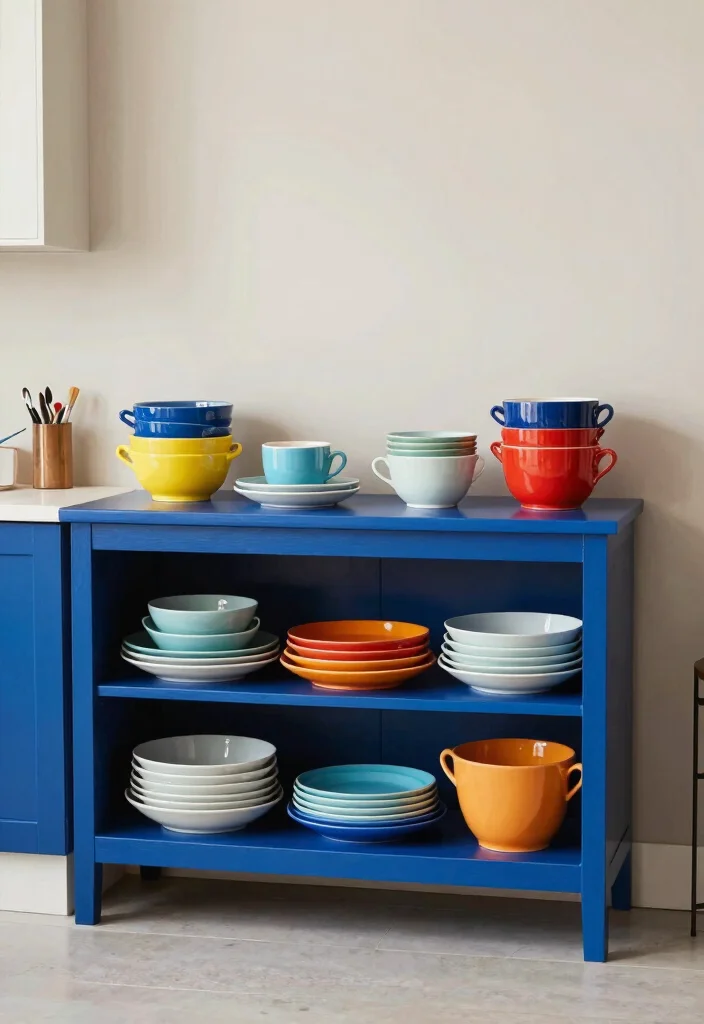 16 Crockery Unit Design 2026 Trending Ideas That Look Elegant - 8. Bold Color Choices 1