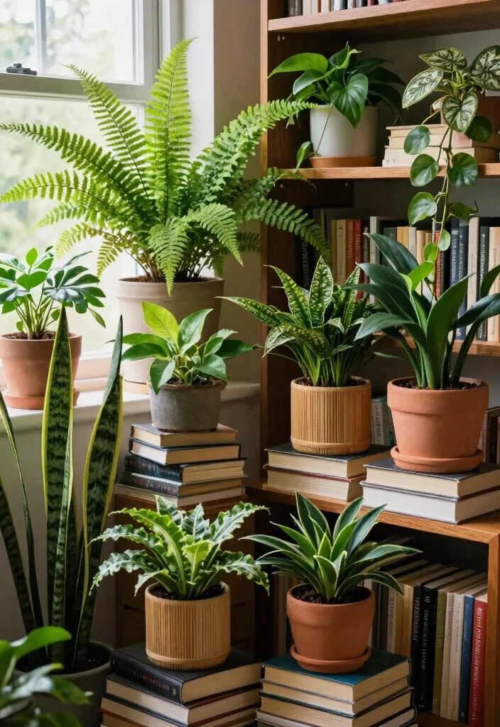16 Green Bookshelf Aesthetic Ideas With Moody Vibes 1 16 Green Bookshelf Aesthetic Ideas With Moody Vibes - 1. Layered Greenery 1