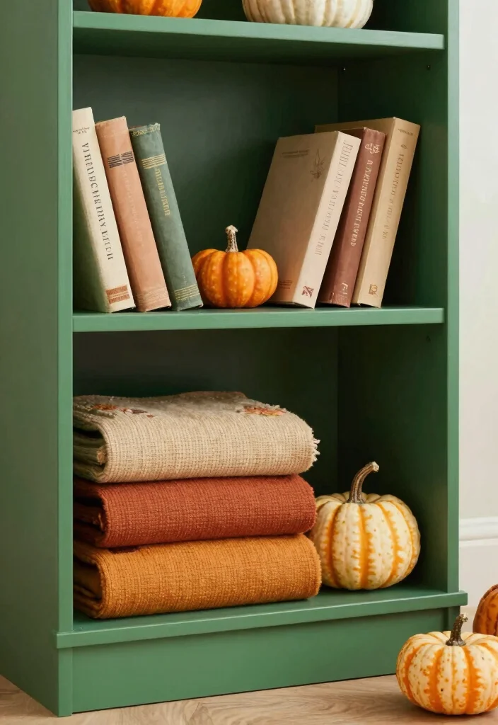 16 Green Bookshelf Aesthetic Ideas With Moody Vibes 55 16 Green Bookshelf Aesthetic Ideas With Moody Vibes - 15. Seasonal Styling 1