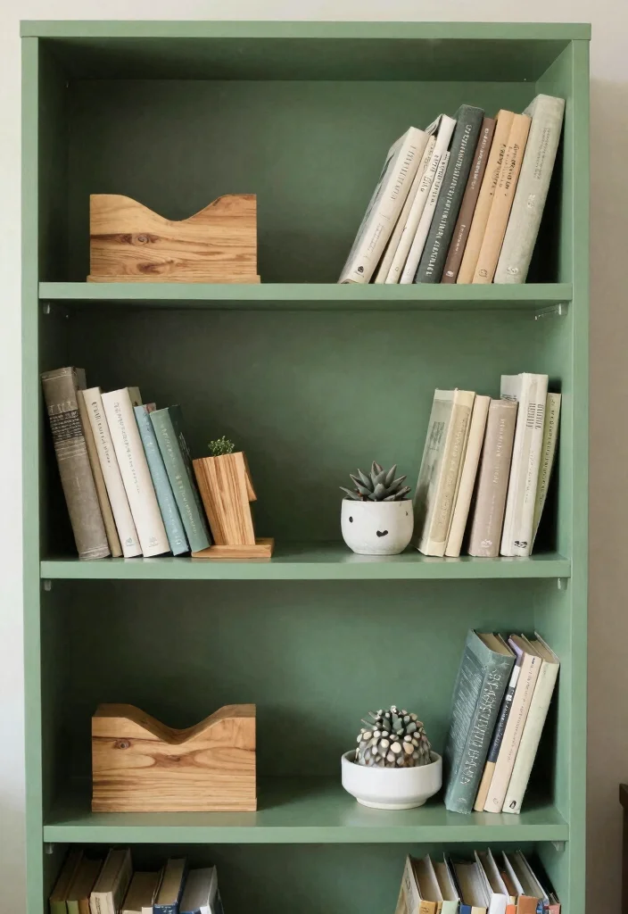 16 Green Bookshelf Aesthetic Ideas With Moody Vibes 39 16 Green Bookshelf Aesthetic Ideas With Moody Vibes - 9. Sustainable Decor Elements 1