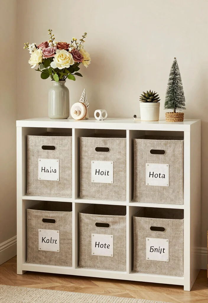 16 Kallax Shelving Unit Ideas That Maximize Storage 32 16 Kallax Shelving Unit Ideas That Maximize Storage - 12. Seasonal Decor Storage 1