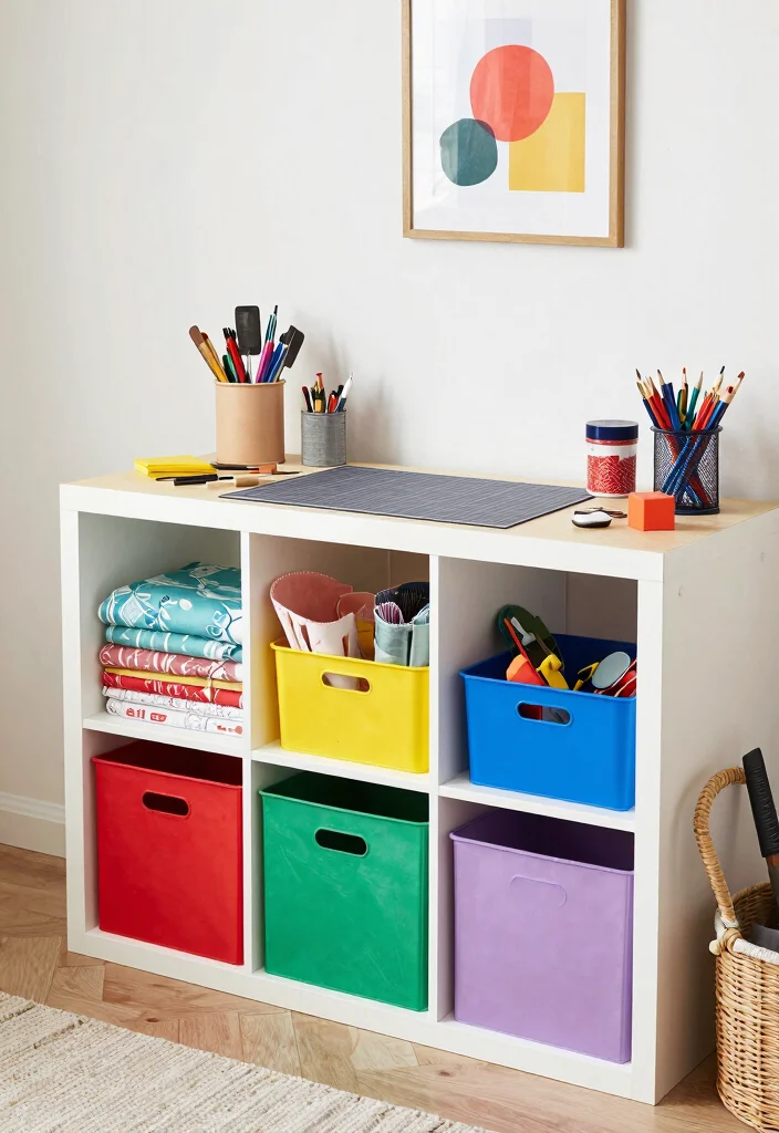16 Kallax Shelving Unit Ideas That Maximize Storage 28 16 Kallax Shelving Unit Ideas That Maximize Storage - 8. Craft Room Storage Solution 1