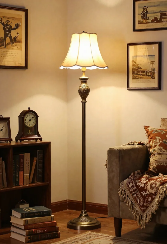 16 LED Floor Lamp Ideas With Modern Glow - 10. Vintage Revival 1