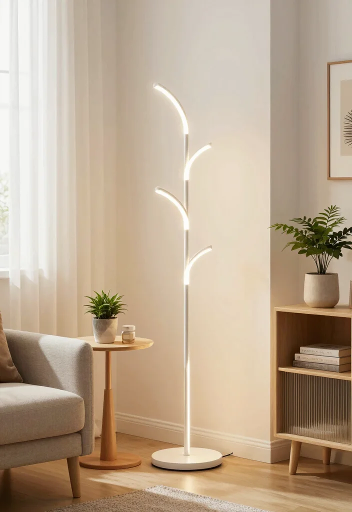 16 LED Floor Lamp Ideas With Modern Glow - 12. Multi-Functional Spaces 1