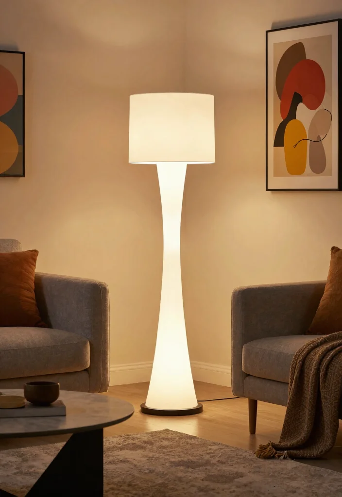 16 LED Floor Lamp Ideas With Modern Glow - 14. Unique Base Designs 1