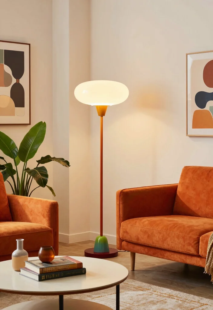 16 LED Floor Lamp Ideas With Modern Glow - 5. Mid-Century Modern Flair 1