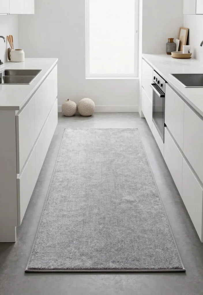 16 Rug Runner Kitchen Ideas That Blend Style & Function - 12. Minimalist Designs for Subtle Elegance 1