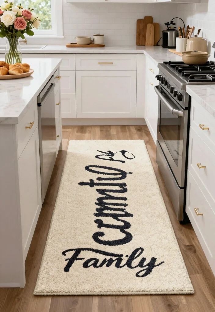 16 Rug Runner Kitchen Ideas That Blend Style & Function - 16. Personalized Printed Rugs for Unique Charm 1