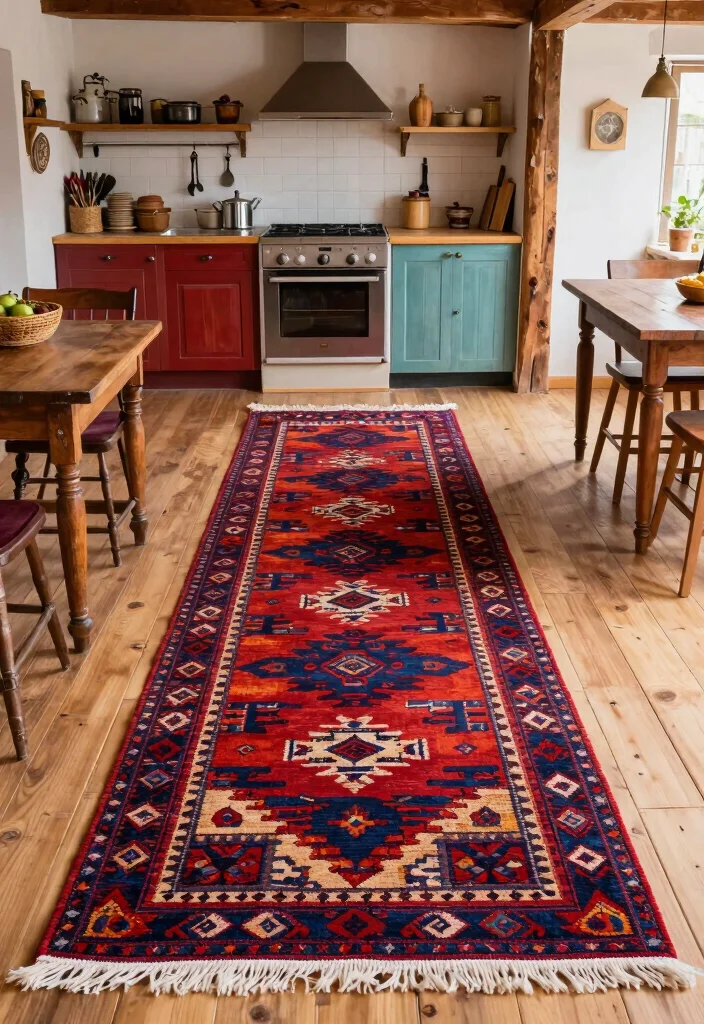 16 Rug Runner Kitchen Ideas That Blend Style & Function - 5. Vintage Kilim Runners for Charm 1
