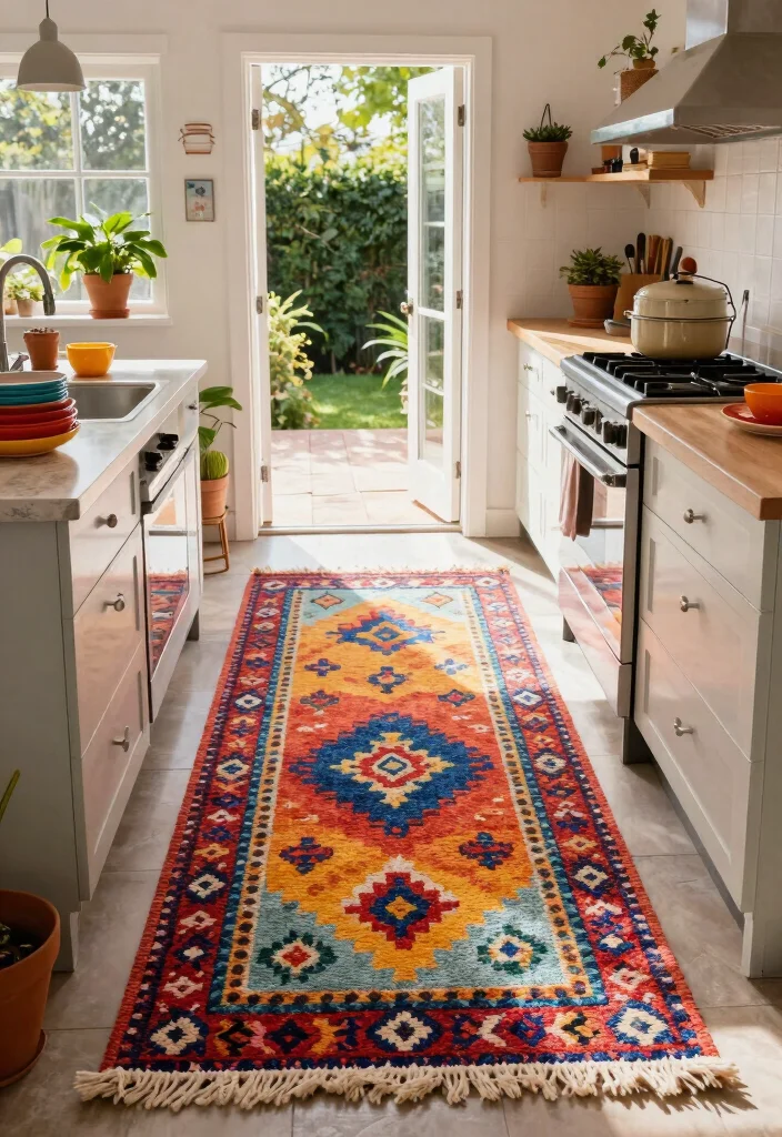 16 Rug Runner Kitchen Ideas That Blend Style & Function - 7. Indoor/Outdoor Rugs for Versatility 1