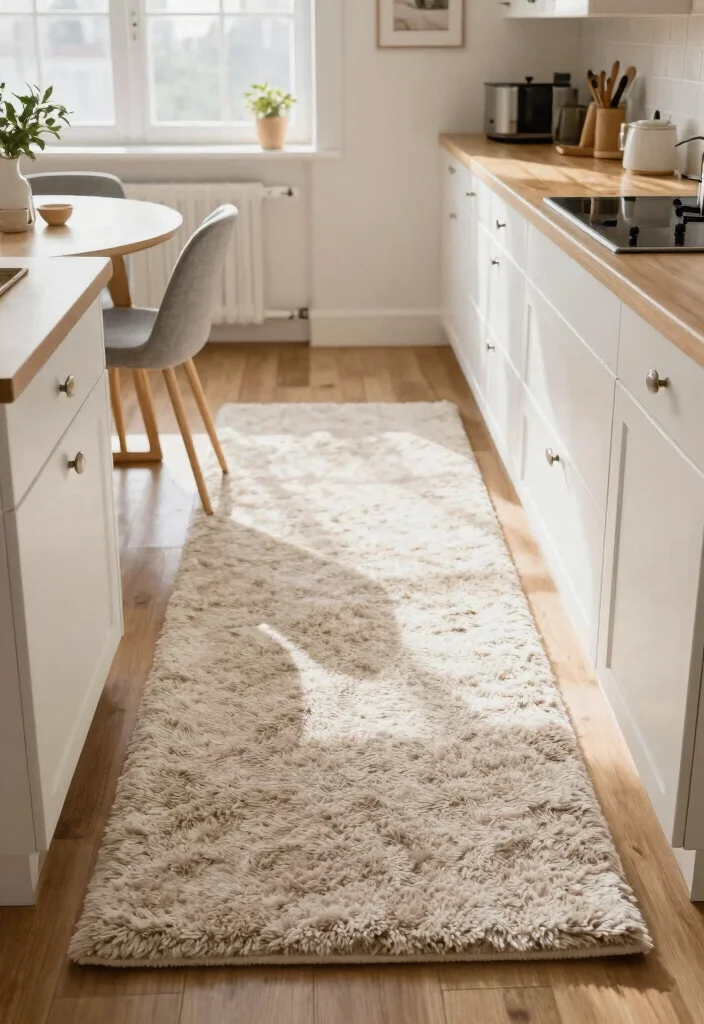 16 Rug Runner Kitchen Ideas That Blend Style & Function - 8. Textured Shag Rugs for Comfort 1
