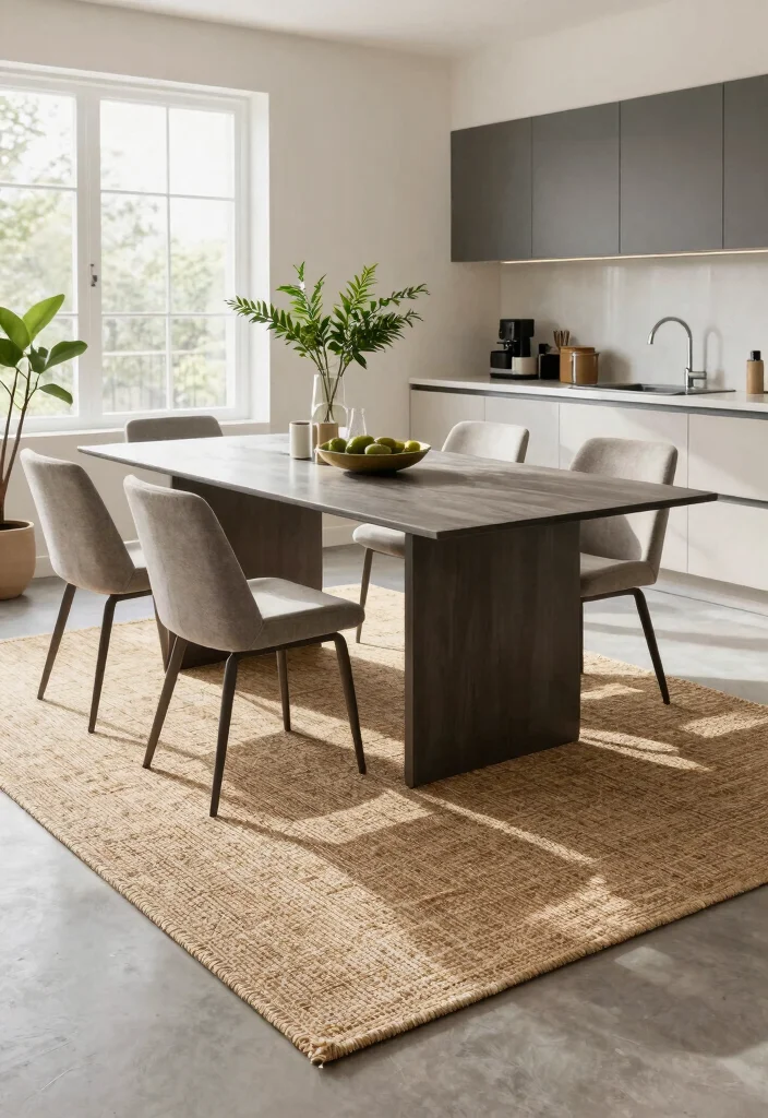 16 Rug Under Kitchen Table Ideas That Actually Work - 5. Natural Fiber Rugs for Versatile Decor 1