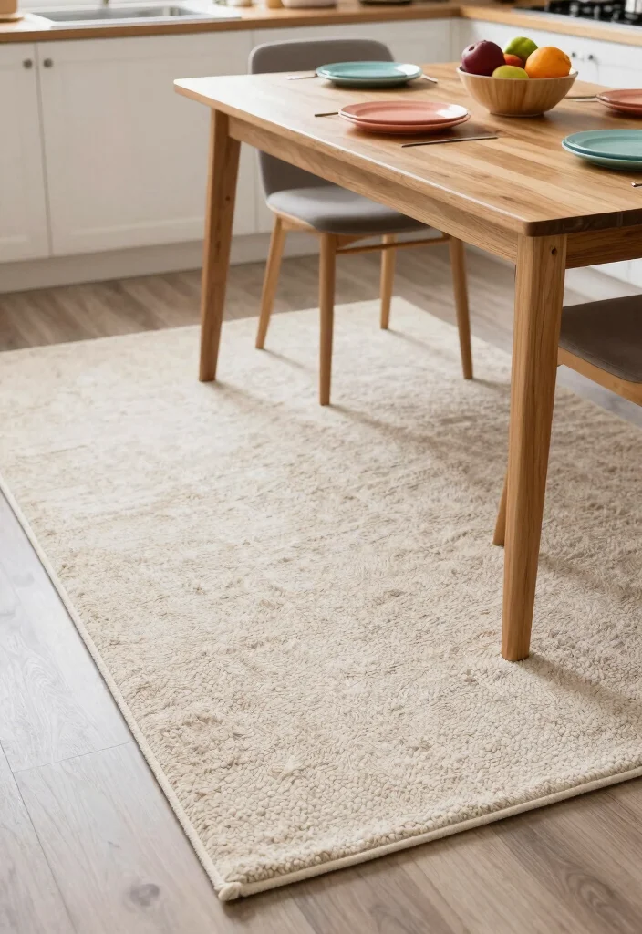 16 Rug Under Kitchen Table Ideas That Actually Work - 7. Soft Cotton Rugs for Comfort 1