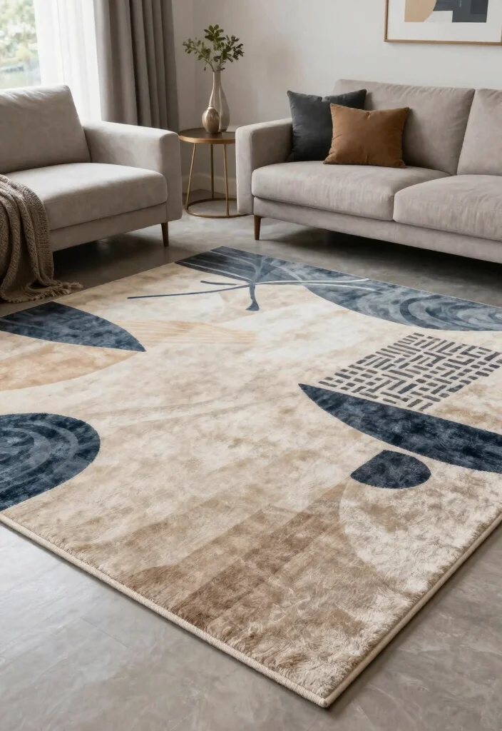 16 Rug on Carpet Living Room 2026 Trending Ideas That Layer Like a Pro 64 16 Rug on Carpet Living Room 2026 Trending Ideas That Layer Like a Pro - 14. Artistic Rugs as Statement Pieces 1