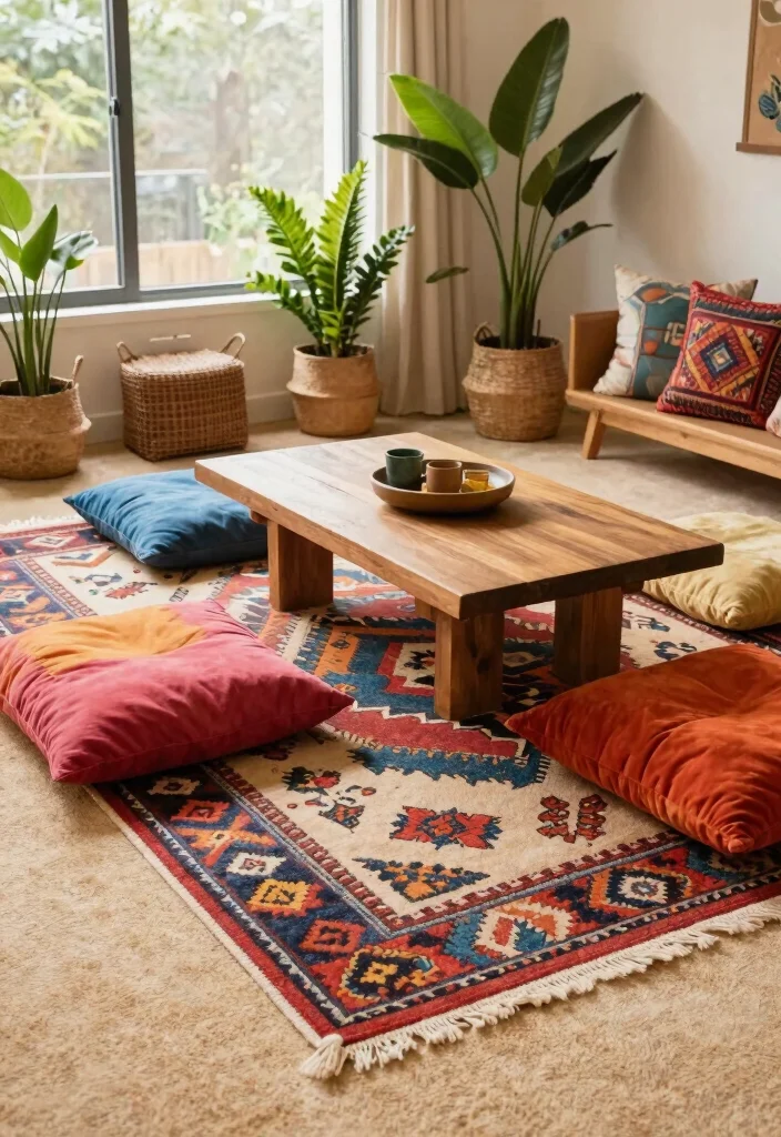 16 Rug on Carpet Living Room 2026 Trending Ideas That Layer Like a Pro 12 16 Rug on Carpet Living Room 2026 Trending Ideas That Layer Like a Pro - 2. Bohemian Vibes with Bold Patterns 1