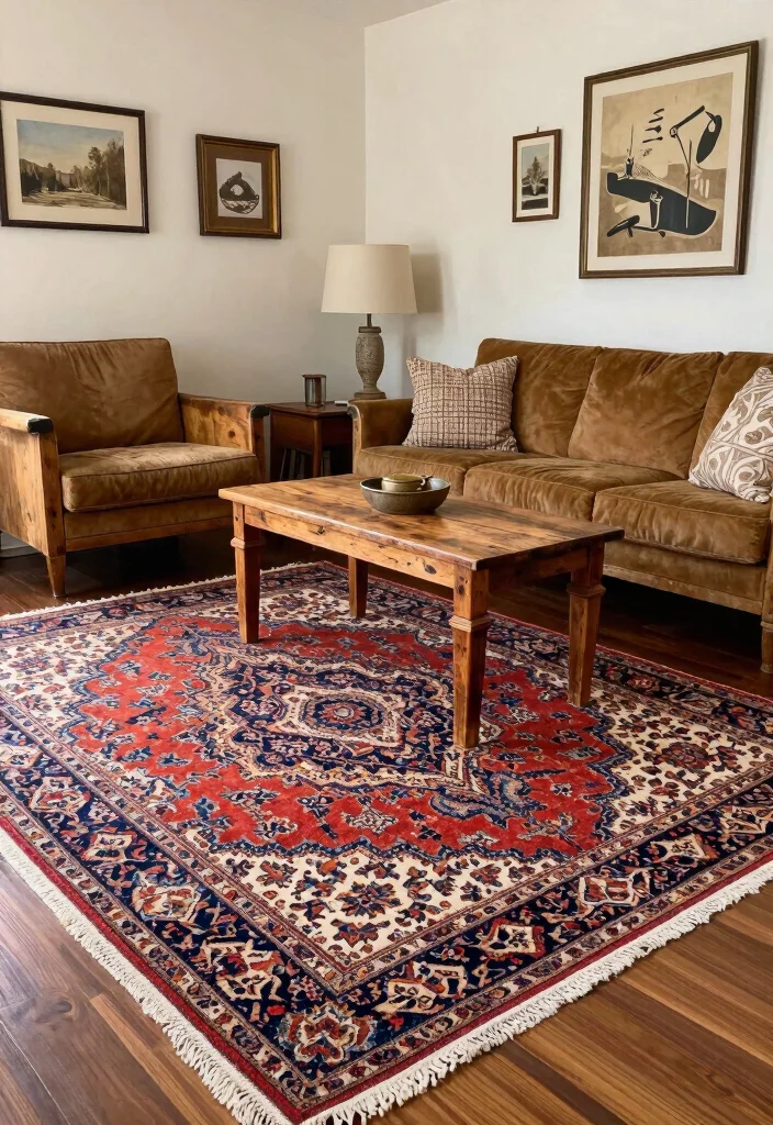 16 Rug on Carpet Living Room 2026 Trending Ideas That Layer Like a Pro 38 16 Rug on Carpet Living Room 2026 Trending Ideas That Layer Like a Pro - 8. Vintage Flair with Antique Rugs 1