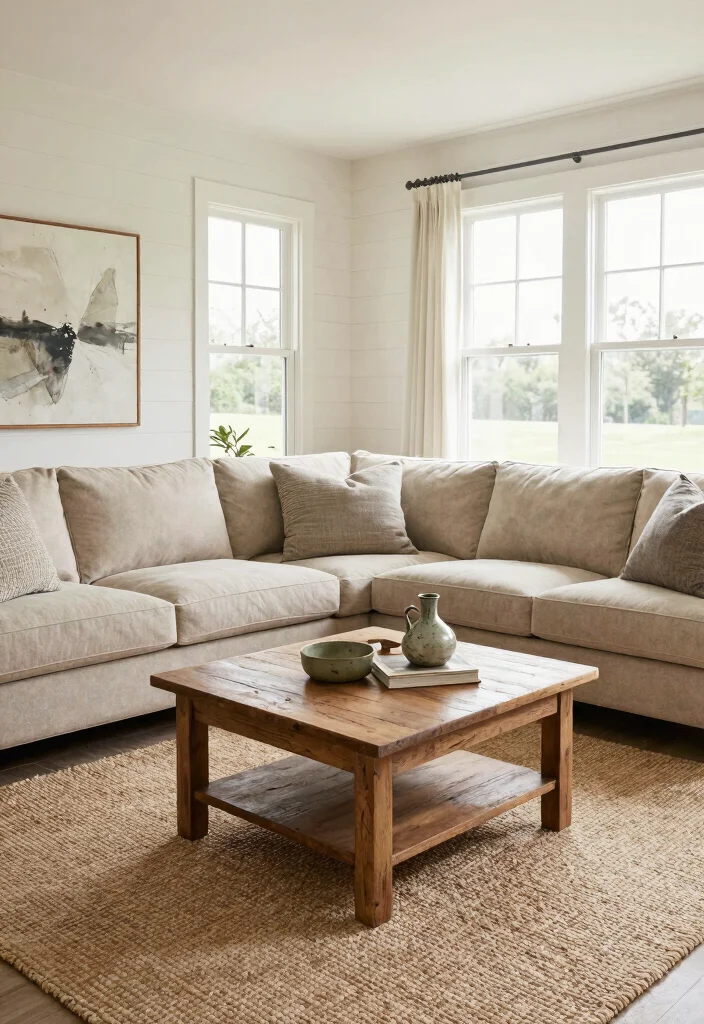 16 Sisal Rug Living Room Ideas With Natural Texture 46 16 Sisal Rug Living Room Ideas With Natural Texture - 6. Modern Farmhouse 1