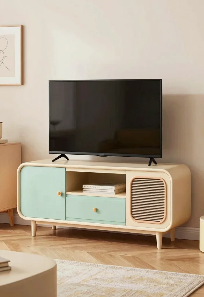 16 TV Unit Design for Living Room Ideas That Wow 43 16 TV Unit Design for Living Room Ideas That Wow - 13. Minimalist Vintage-Style Units 1