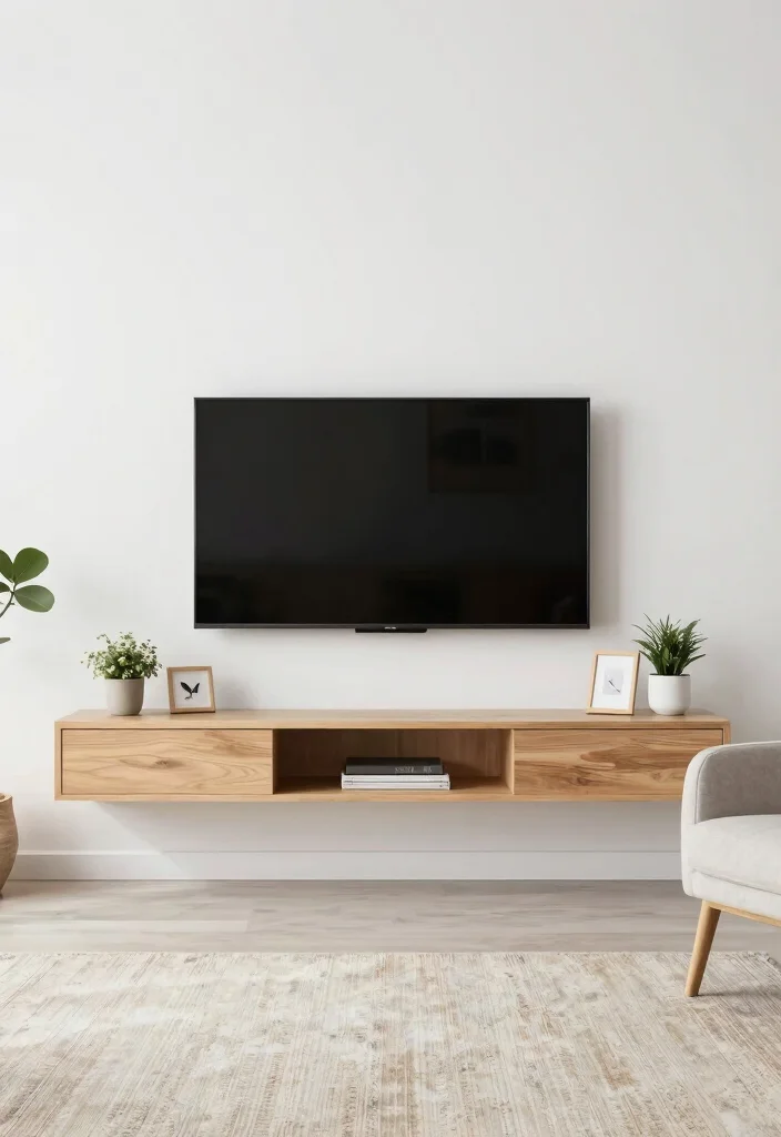 16 TV Unit Minimal Design Ideas That Stay Sleek 1 16 TV Unit Minimal Design Ideas That Stay Sleek - 1. Floating Shelves for an Airy Feel 1