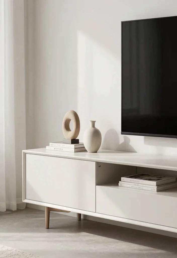 16 TV Unit Minimal Design Ideas That Stay Sleek 53 16 TV Unit Minimal Design Ideas That Stay Sleek - 13. Curated Decorative Objects 1