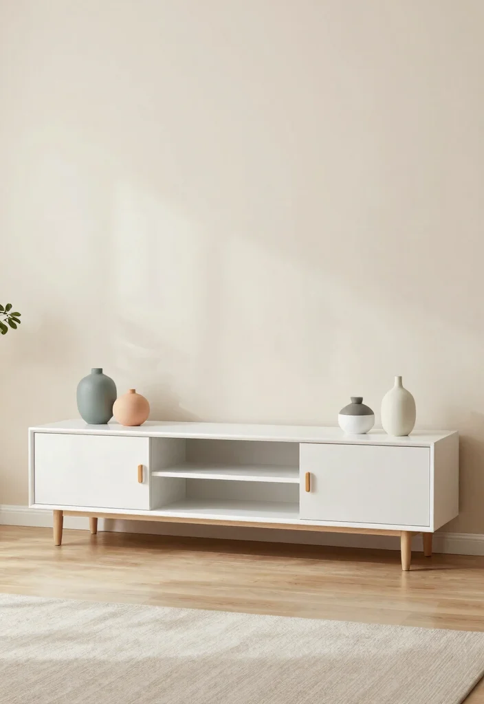 16 TV Unit Minimal Design Ideas That Stay Sleek 55 16 TV Unit Minimal Design Ideas That Stay Sleek - 15. Minimalist Color Accents 1