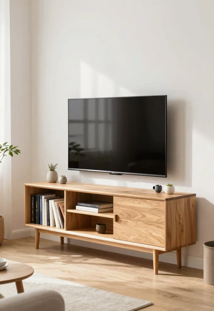16 TV Unit Minimal Design Ideas That Stay Sleek 13 16 TV Unit Minimal Design Ideas That Stay Sleek - 3. Compact Media Console for Small Spaces 1