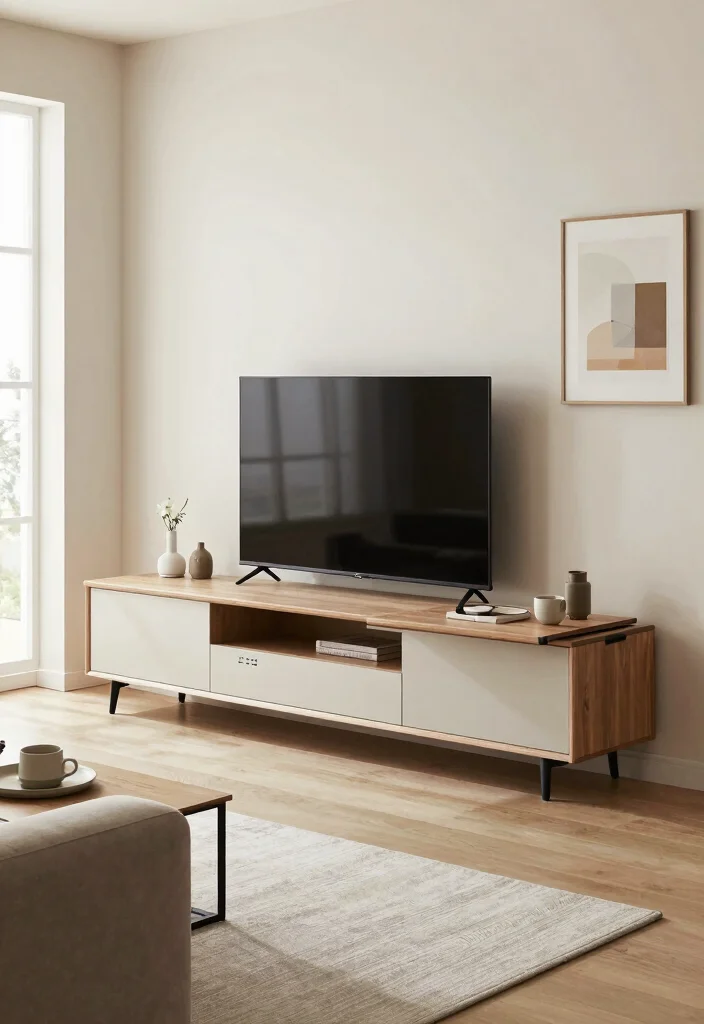 16 TV Unit Minimal Design Ideas That Stay Sleek 14 16 TV Unit Minimal Design Ideas That Stay Sleek - 4. Multi-Functional Furniture 1