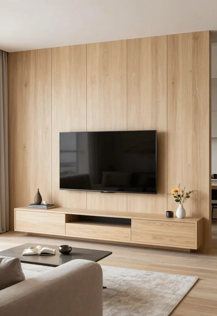16 TV Unit Minimal Design Ideas That Stay Sleek 25 16 TV Unit Minimal Design Ideas That Stay Sleek - 5. Minimalist Wall Paneling 1