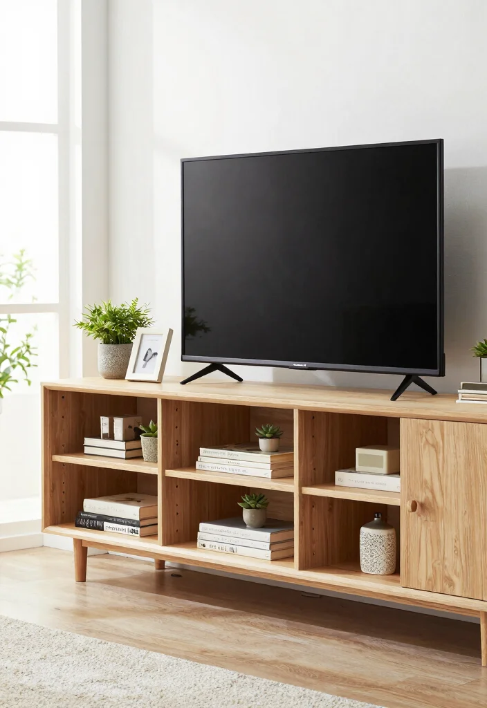 16 TV Unit Minimal Design Ideas That Stay Sleek 26 16 TV Unit Minimal Design Ideas That Stay Sleek - 6. Open Shelving for Display 1