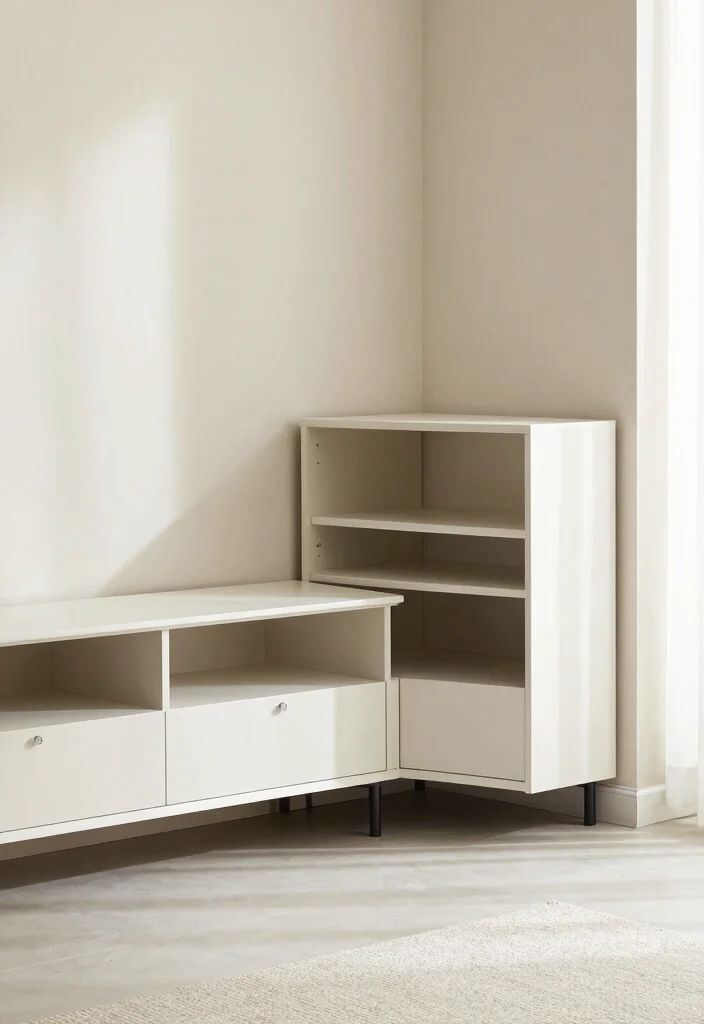 16 TV Unit Minimal Design Ideas That Stay Sleek 29 16 TV Unit Minimal Design Ideas That Stay Sleek - 9. Streamlined Corner Units 1