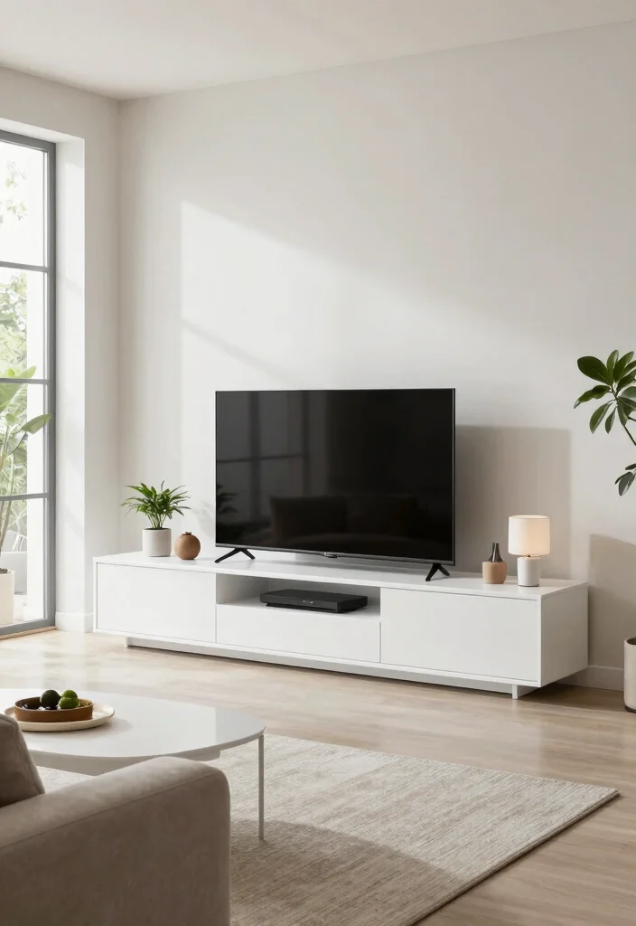 16 TV Unit White Ideas That Feel Clean & Bright - 7. Sleek and Low Profile 1