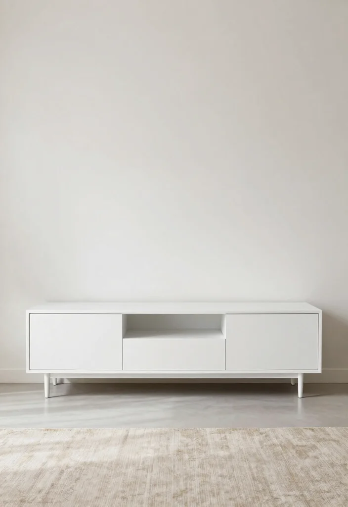 16 TV Unit White Ideas That Feel Clean & Bright - 9. Elegant Minimalism 1