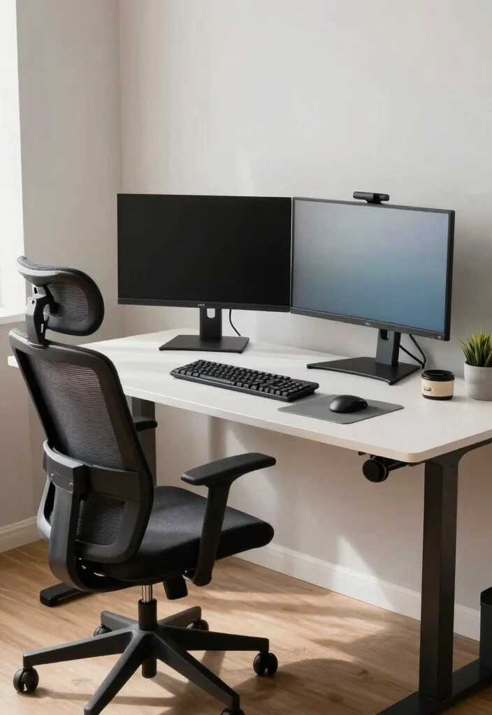 16 Two Monitors Desk Setup Ideas That Boost Workflow 52 16 Two Monitors Desk Setup Ideas That Boost Workflow - 12. Ergonomic Focus for Comfort 1