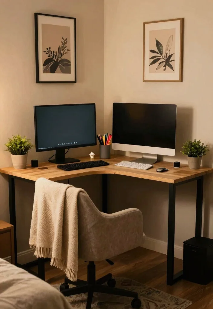 16 Two Monitors Desk Setup Ideas That Boost Workflow 23 16 Two Monitors Desk Setup Ideas That Boost Workflow - 3. Cozy Corner Nook 1