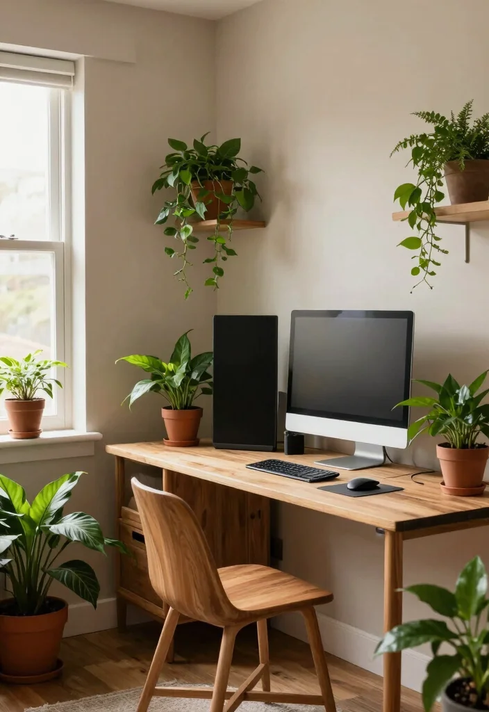 16 Two Monitors Desk Setup Ideas That Boost Workflow 24 16 Two Monitors Desk Setup Ideas That Boost Workflow - 4. Nature-Inspired Workspace 1